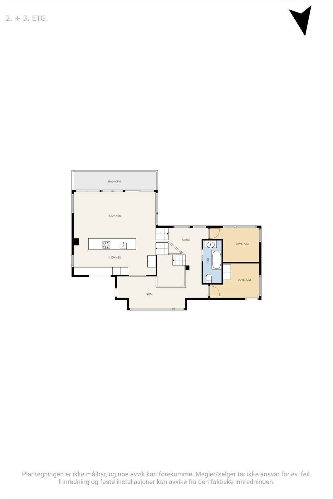 Plantegning 2. og 3. etg. Galleribilde