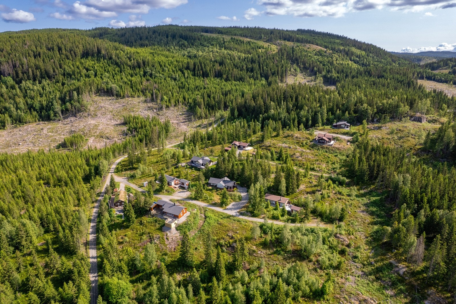 Tomtene ligger med utsikt mot vest, og gode solforhold Galleribilde