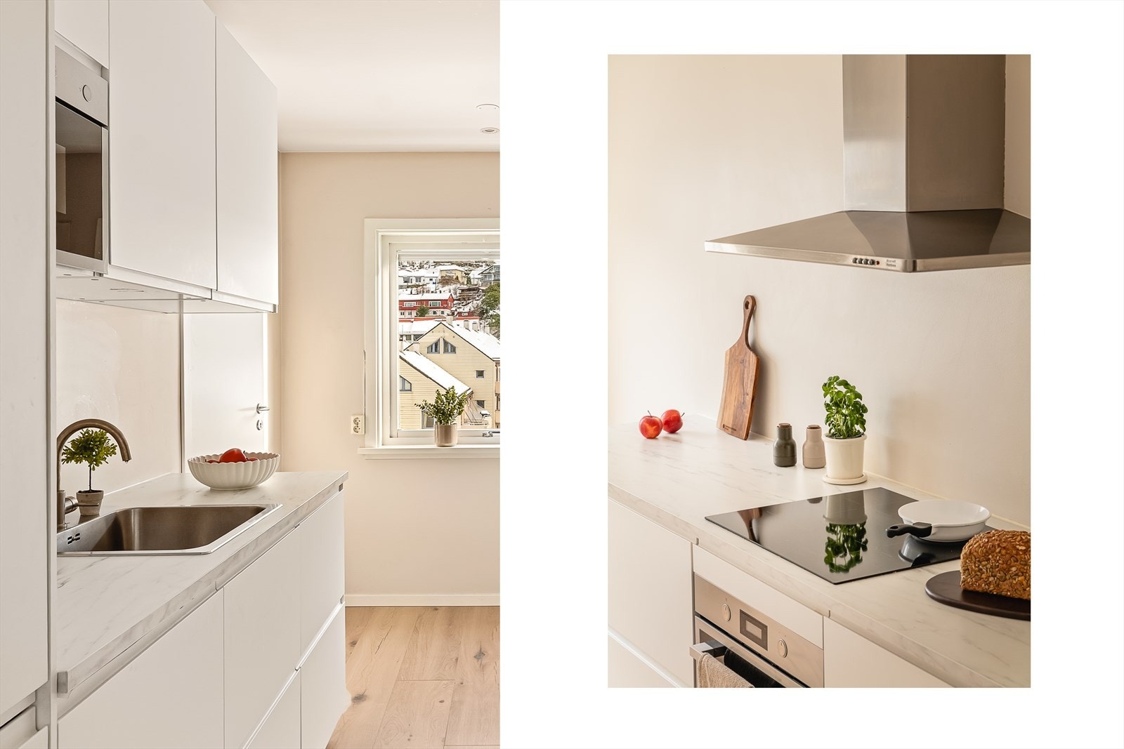 Ventilator er tilkoblet rørføring direkte ut gjennom yttervegg, noe som sikrer effektiv ventilasjon. Galleribilde