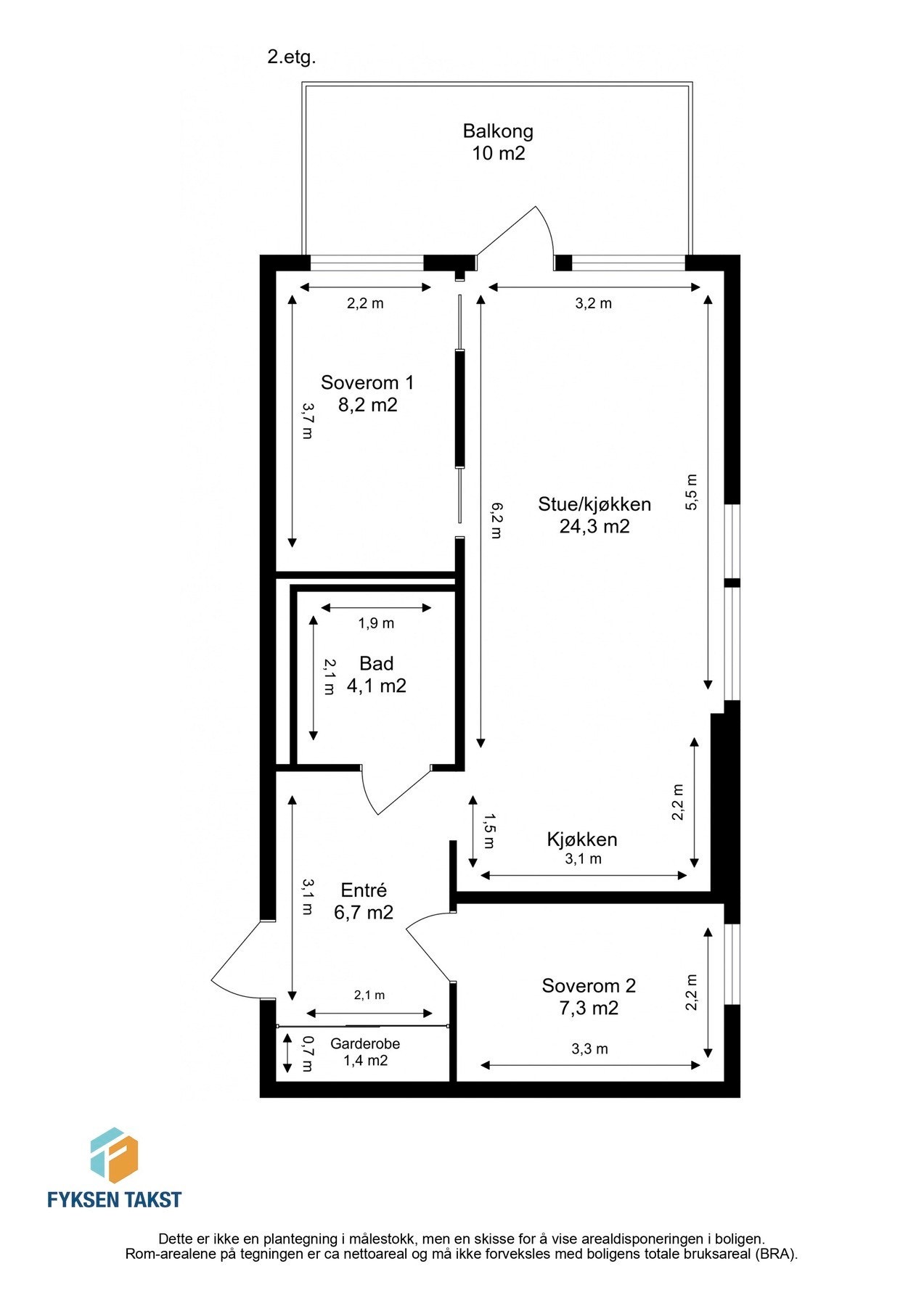 Målsatt planskisse. Galleribilde