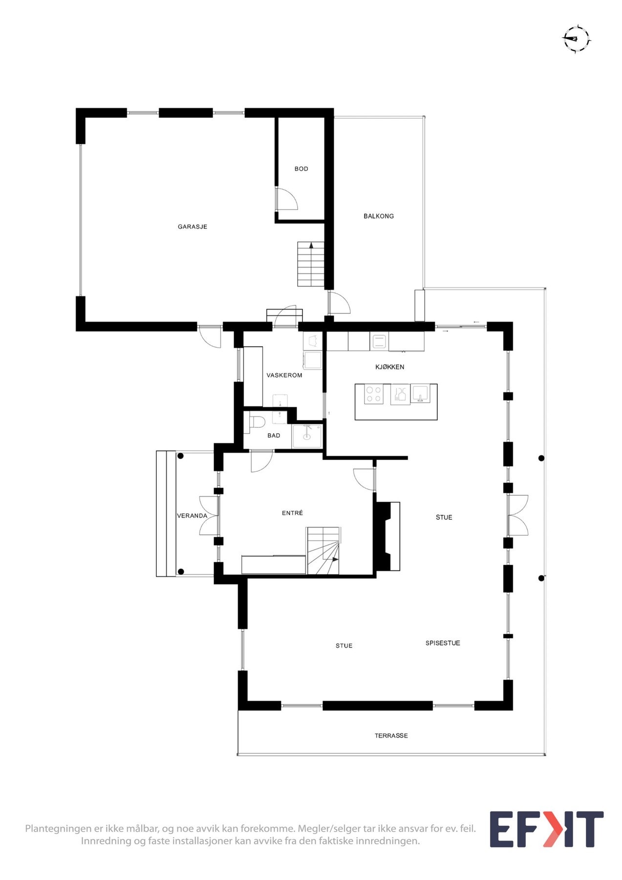 Plantegning - hovedetasje. Galleribilde