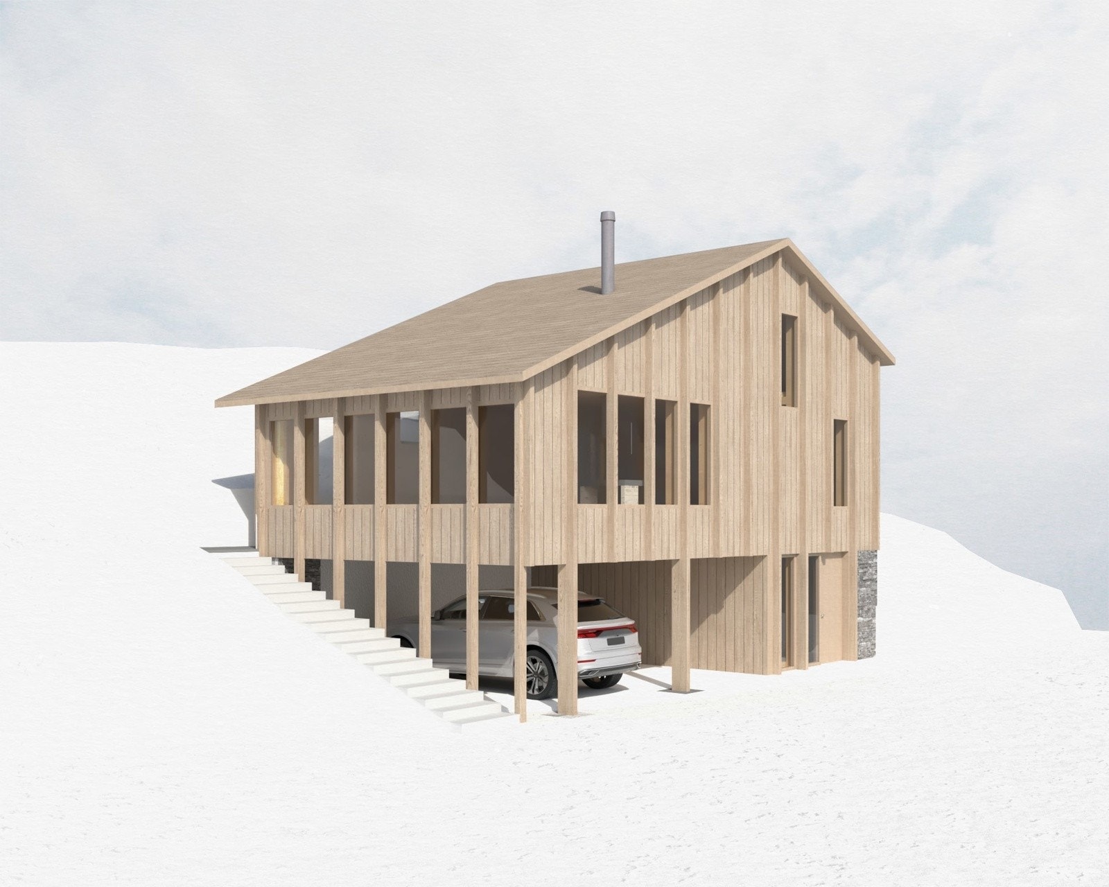 Her ser man render av den rammesøkte hytta. Galleribilde