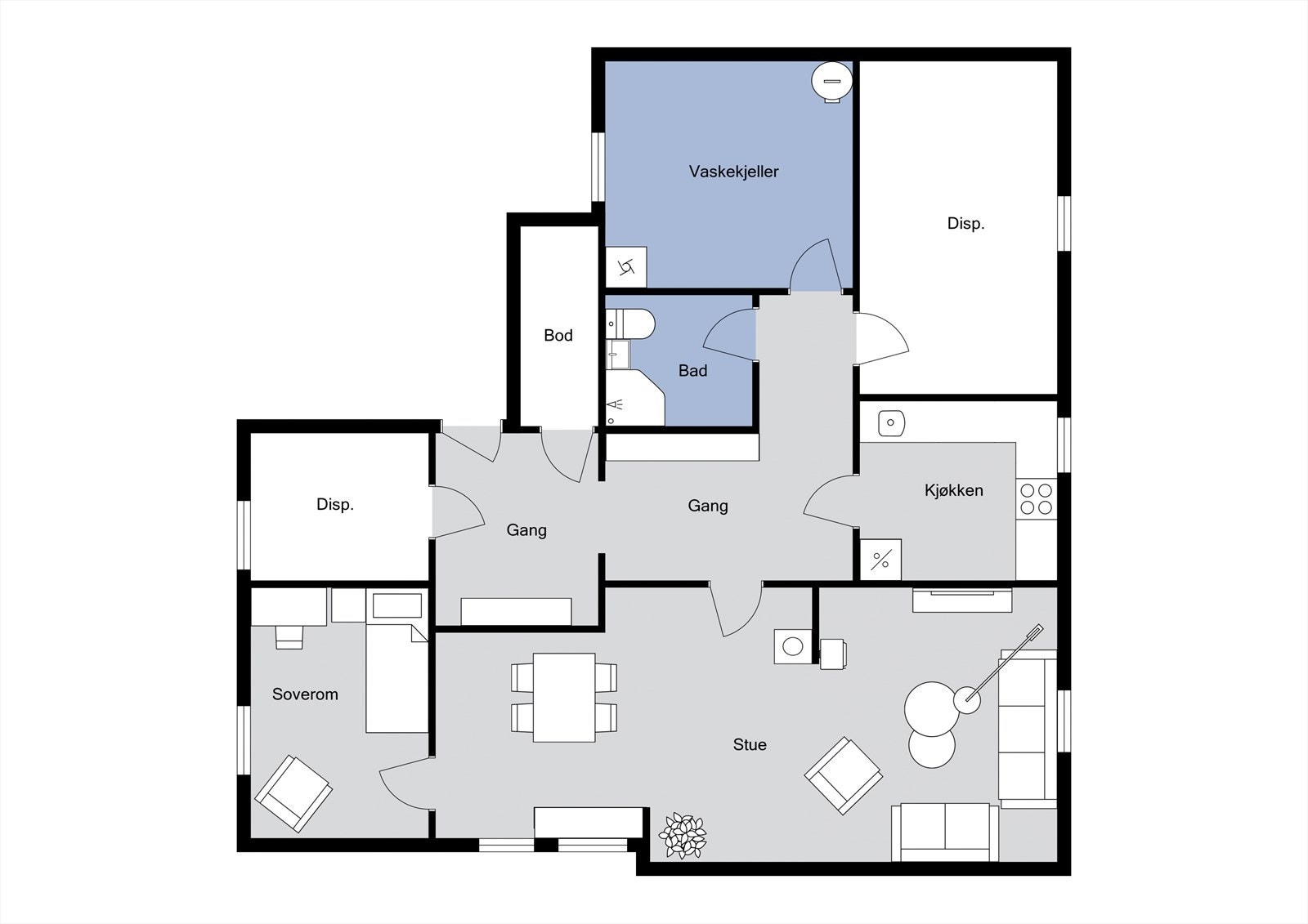 Planløsning underetasje Galleribilde