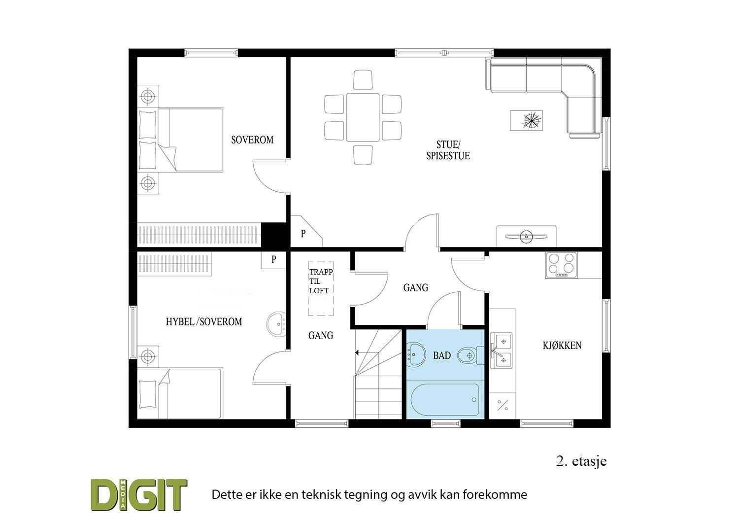 Plantegning 2. etasje Galleribilde