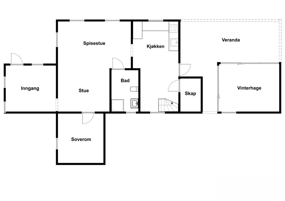 Plantegning hovedplan - tips! se også virtuell visning av boligen! Galleribilde