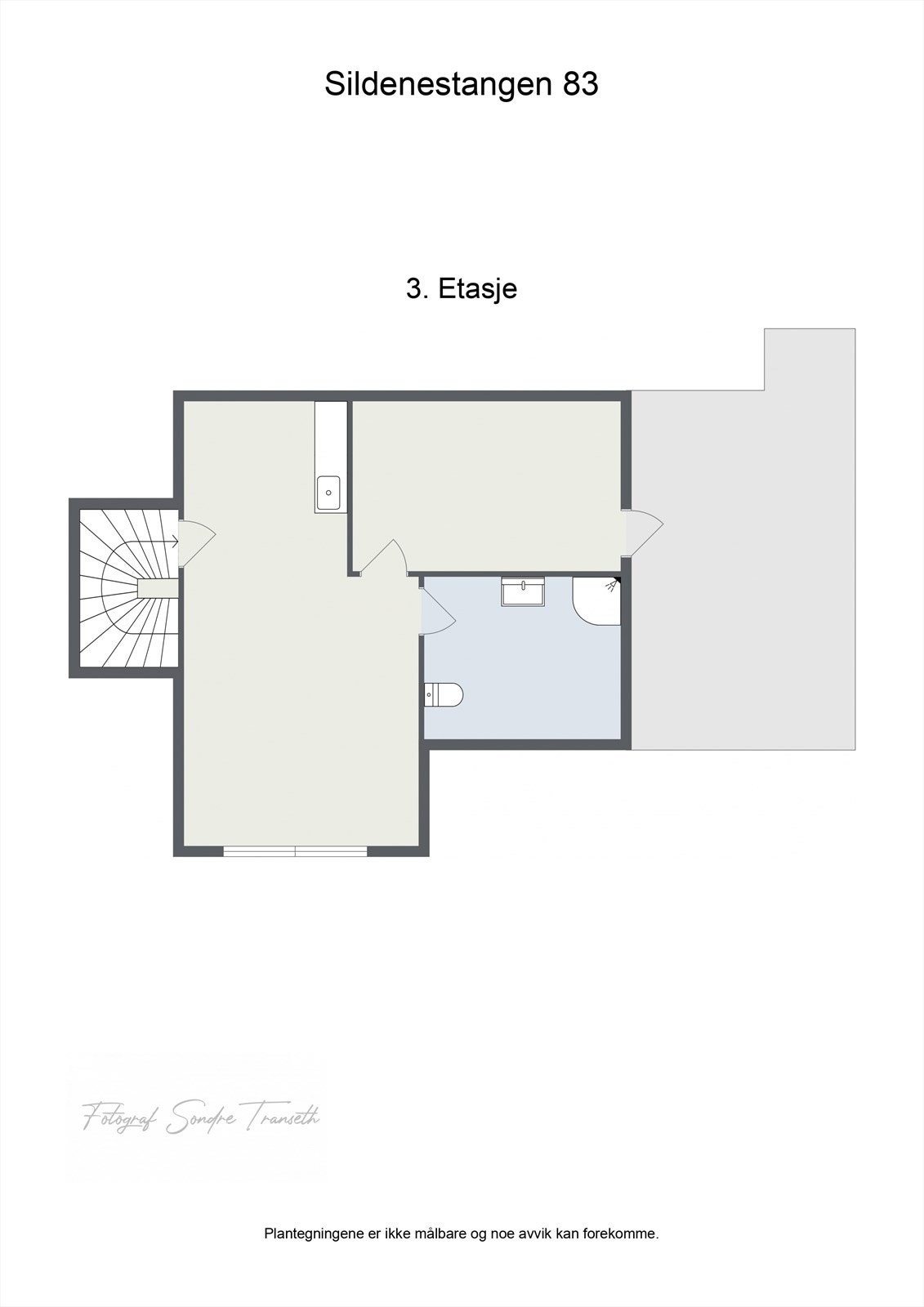 Planløsning loftsetasje: loftsstue, soverom 6, bad Galleribilde