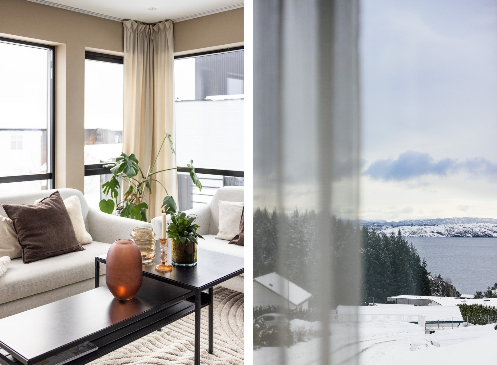 De store vinduene slipper inn den vakre utsikten og gir godt med naturlig lysinnslipp. Galleribilde