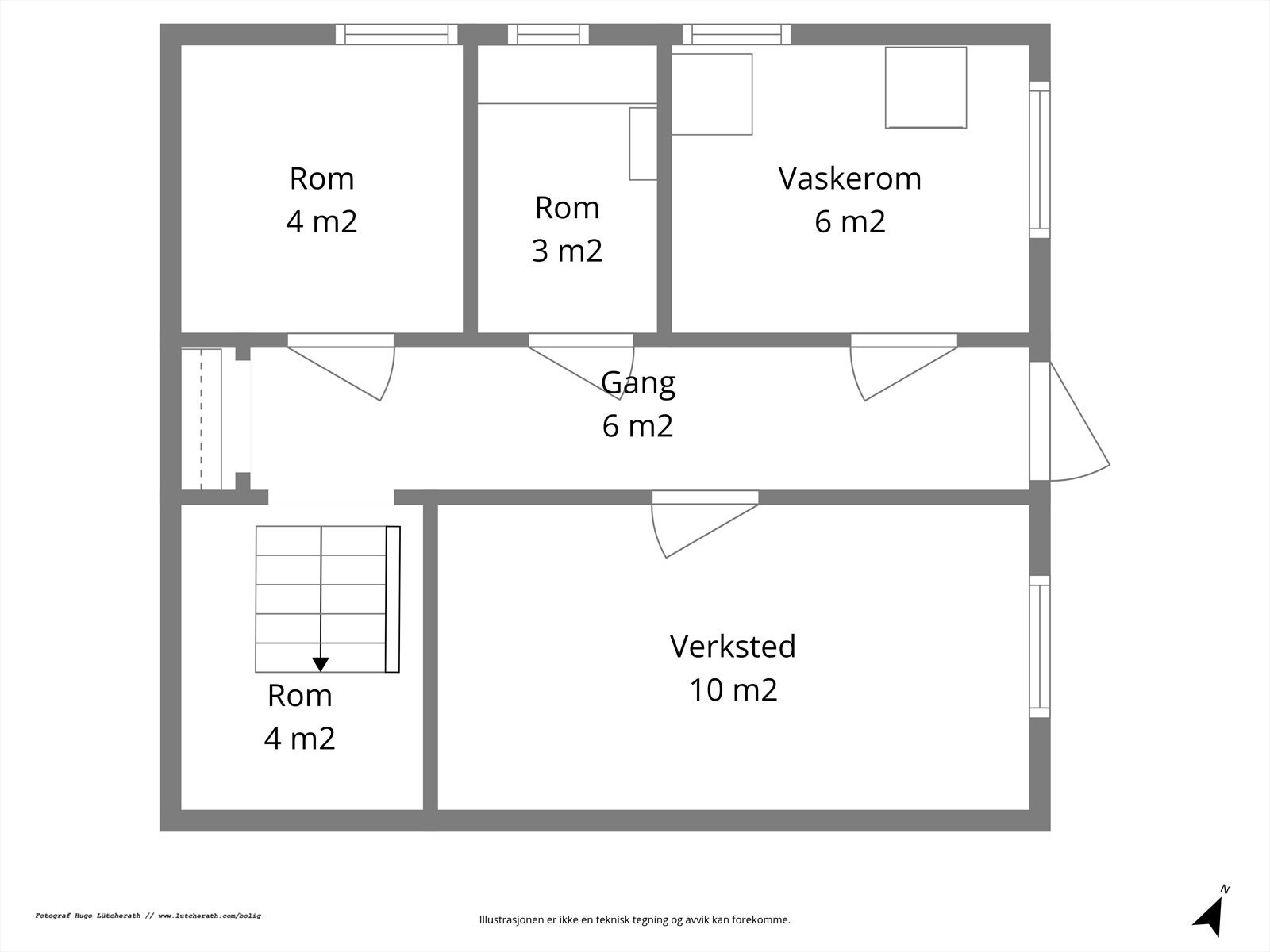 Planskisse underetasje. Galleribilde