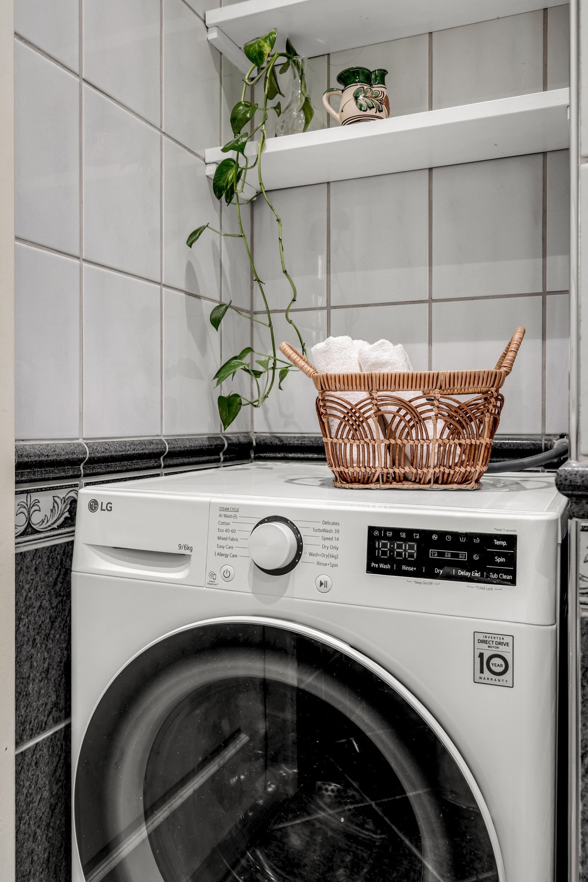 Her er det opplegg for vaskemaskin. Galleribilde