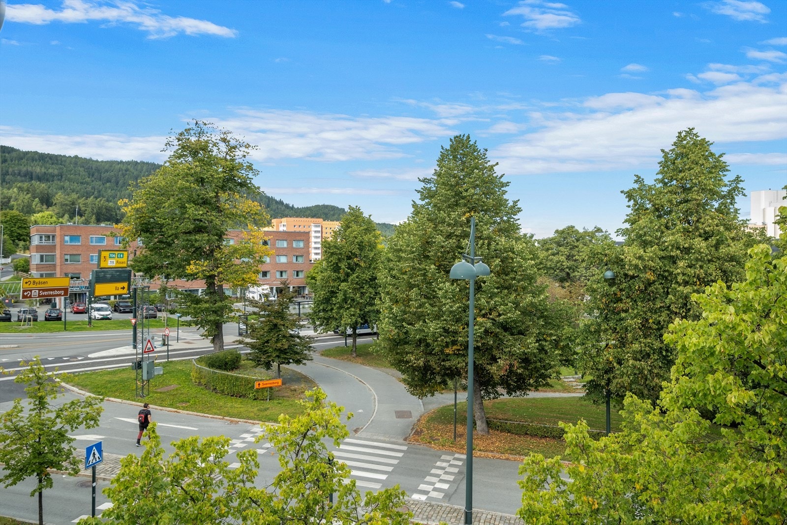 Frodig utsikt mot Ilaparken fra stuevinduet. Galleribilde