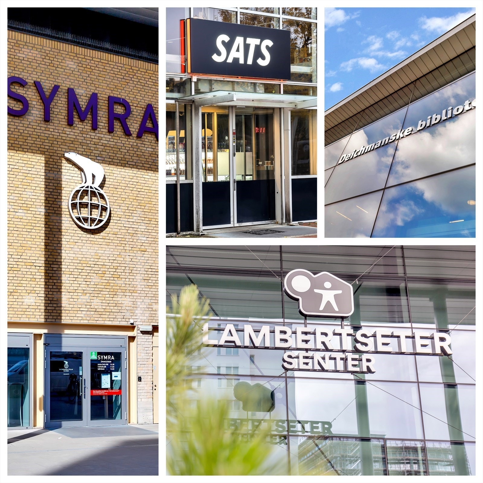 Det er heller ikke langt til Lambertseter Senter med et bredt utvalg av butikker og caféer, samt bl.a. Vinmonopolet, Symra Kino, Deichman bibliotek og Sats treningssenter Galleribilde