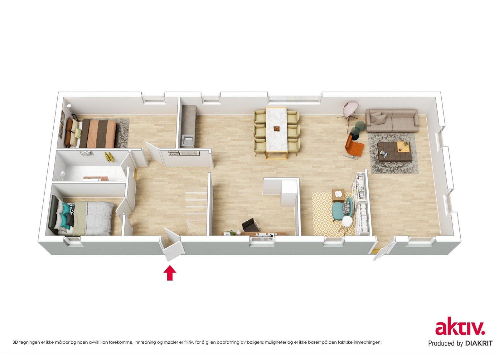 3D Plantegning Galleribilde