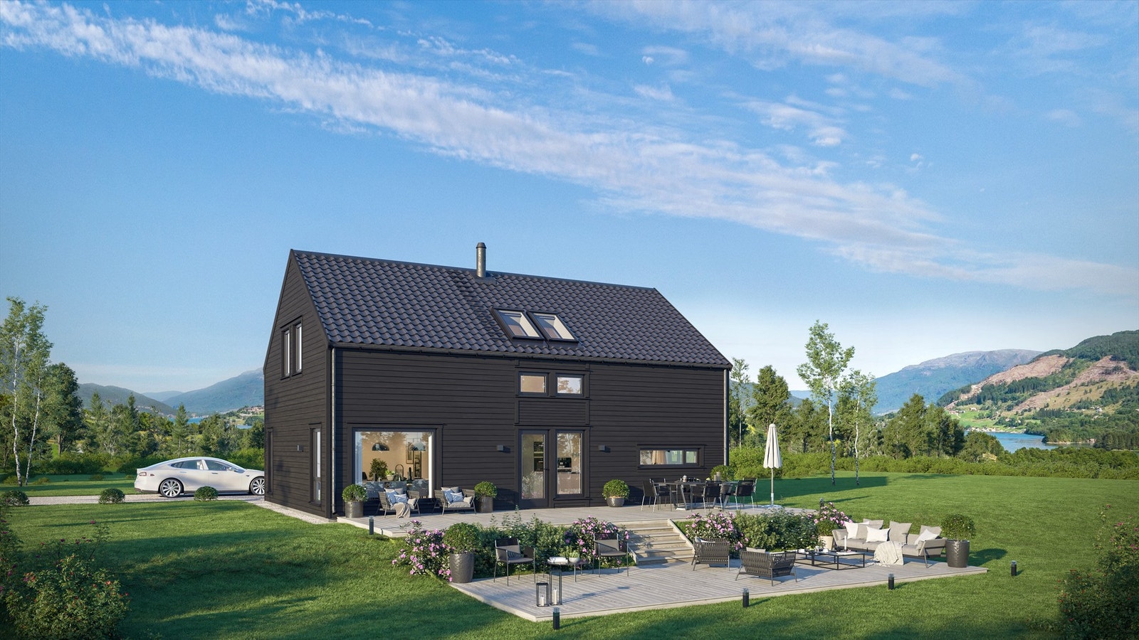 Illustrasjon av boligmodell Galleribilde