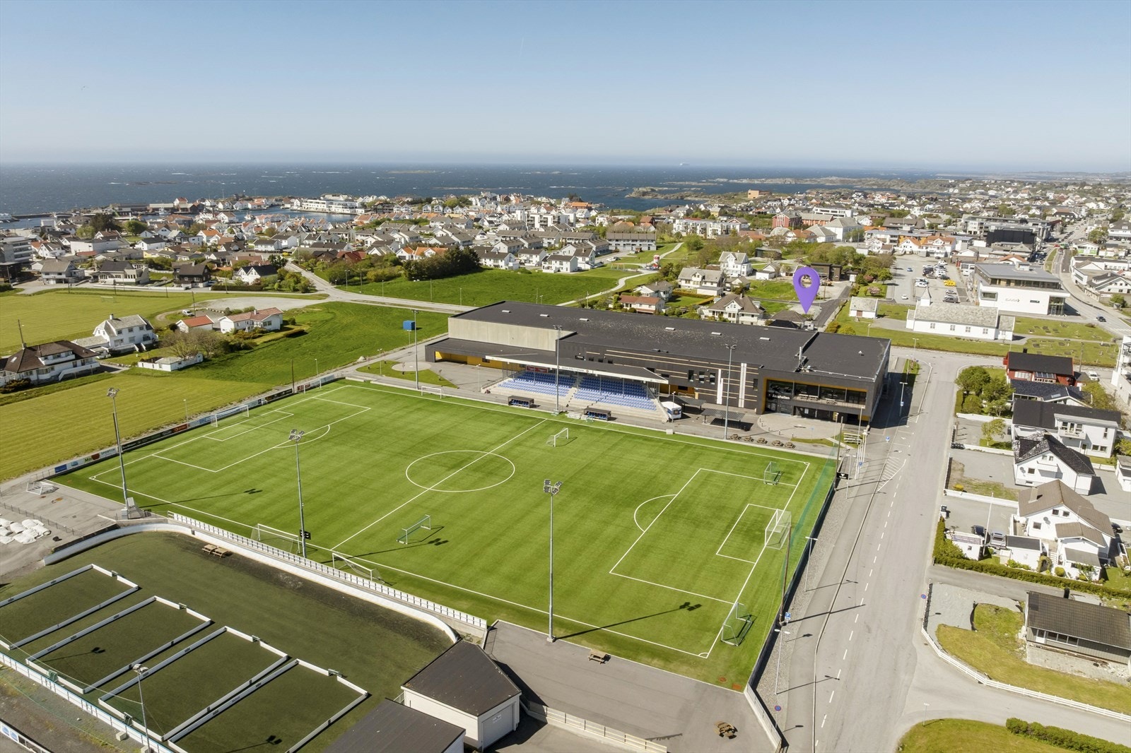 Avstanden mellom idrettsanlegget og tomten. Galleribilde