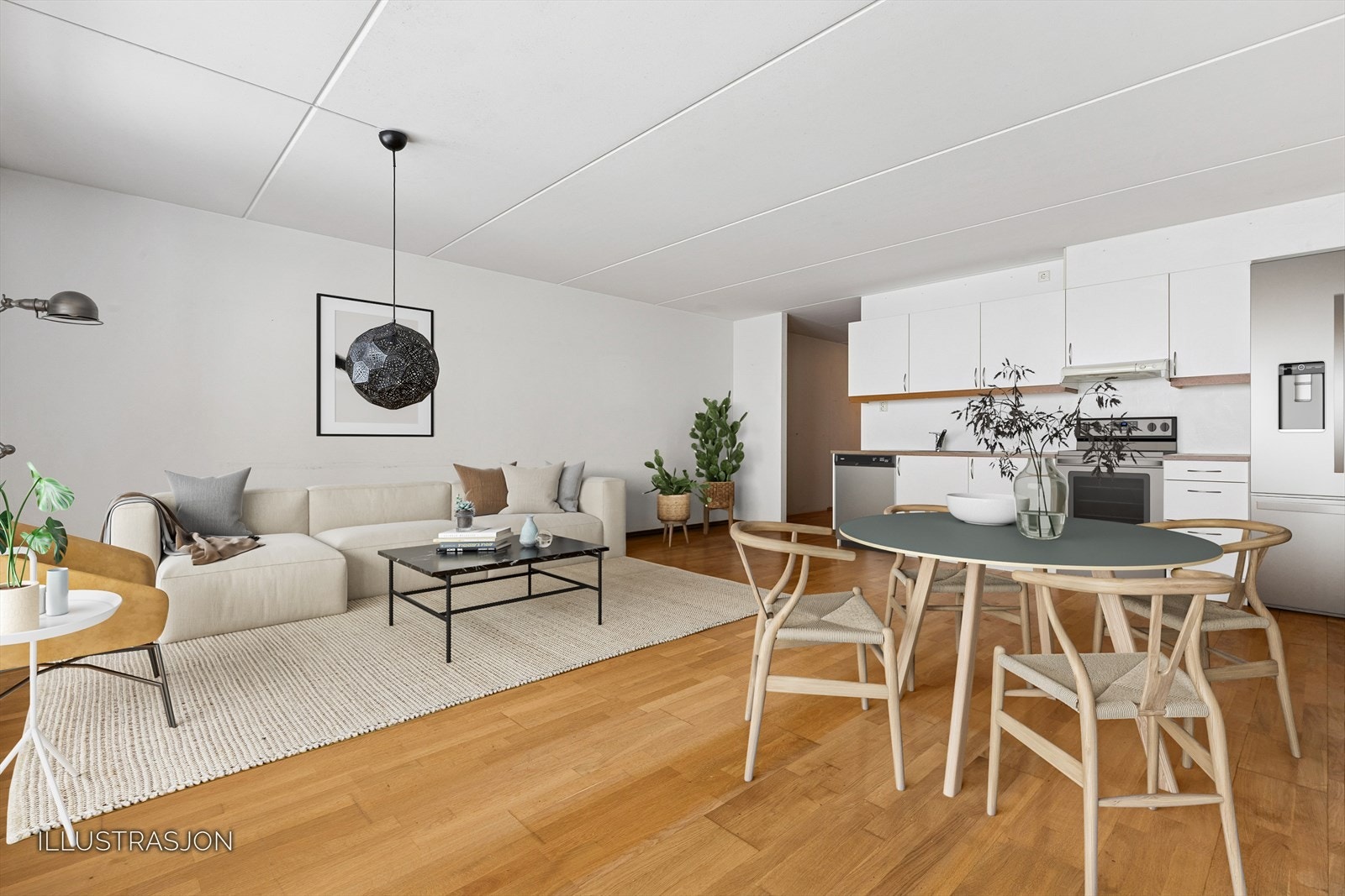 Leiligheten har en fin, arealeffektiv planløsning og vil passe uansett alder. Galleribilde