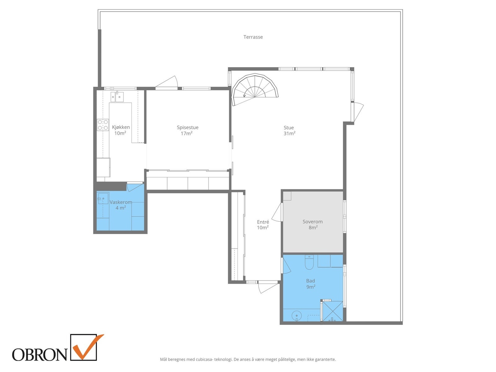 Planskisse leilighetens 1 etasje Galleribilde