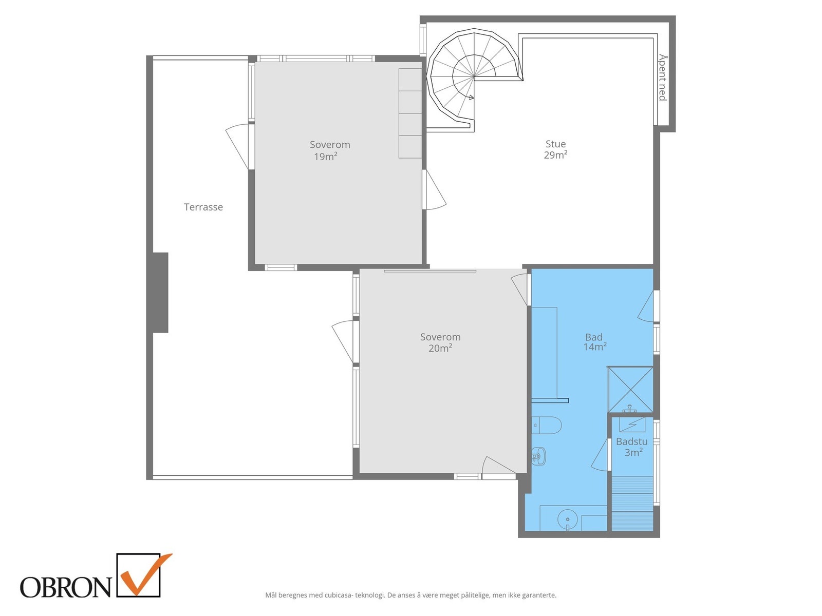 Planskisse leilighetens 2. etasje. Galleribilde