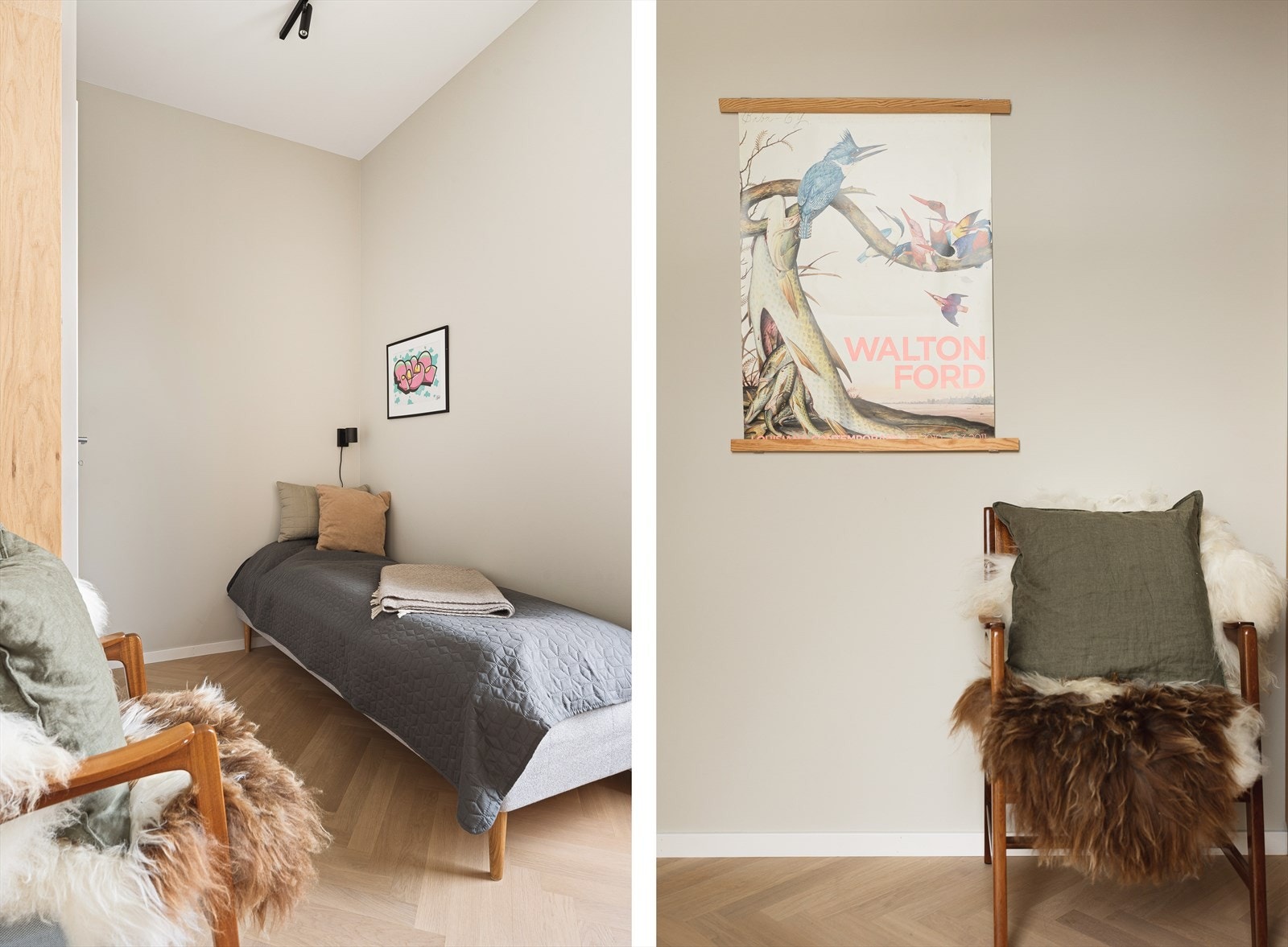 Leilighetens tredje soverom er målt til 8,2m² - hvor det er god plass til seng og kommoder. Galleribilde