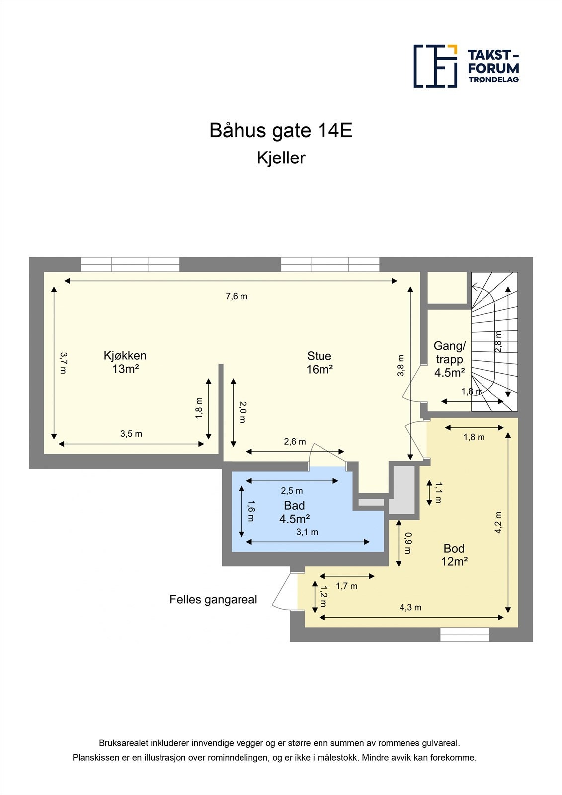 Planskisse kjeller. Galleribilde