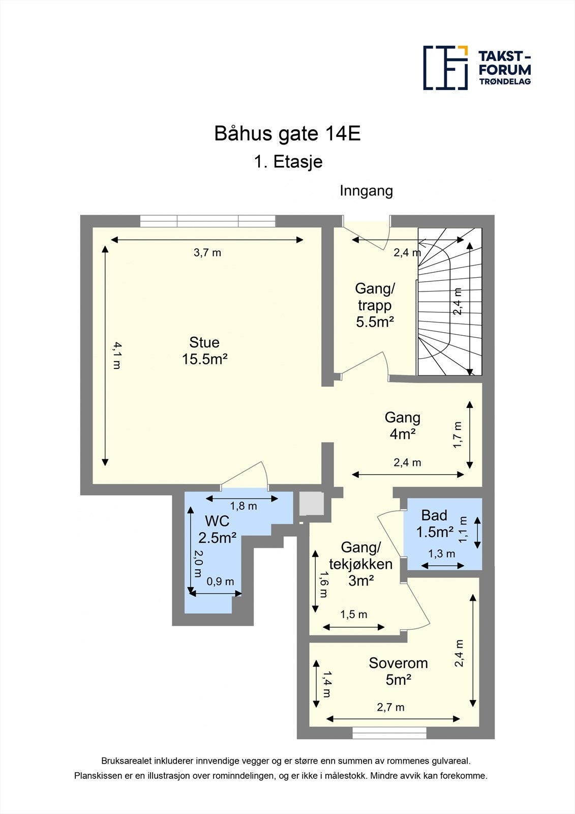 Planskisse 1. etasje. Galleribilde