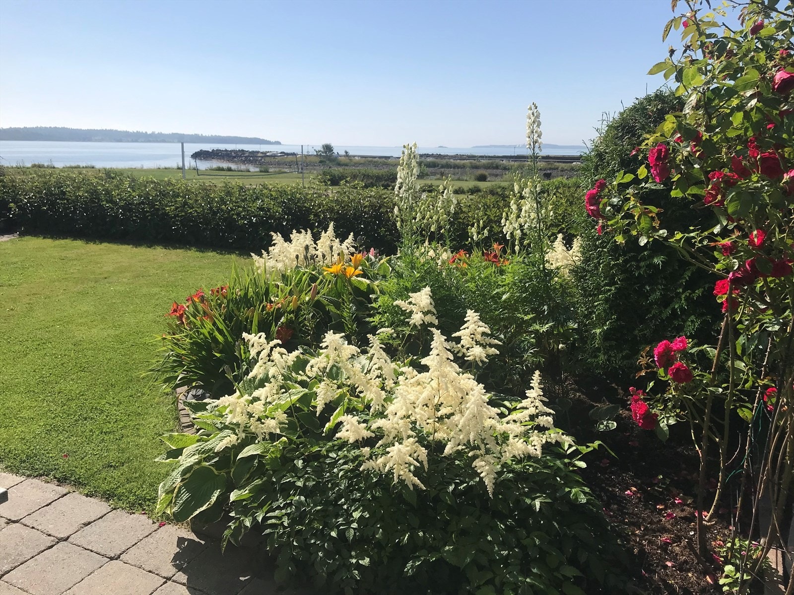Hagen er meget pent opparbeidet med flotte blomsterbed og prydbusker. Galleribilde