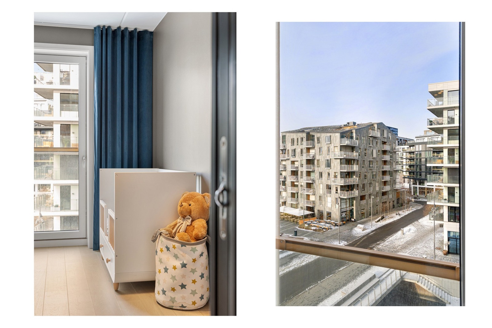 Soverommet har fransk balkong, hvor balkongdøren med stort vindusfelt gir rikelig med lysinnslipp og et hyggelig utsyn. Galleribilde