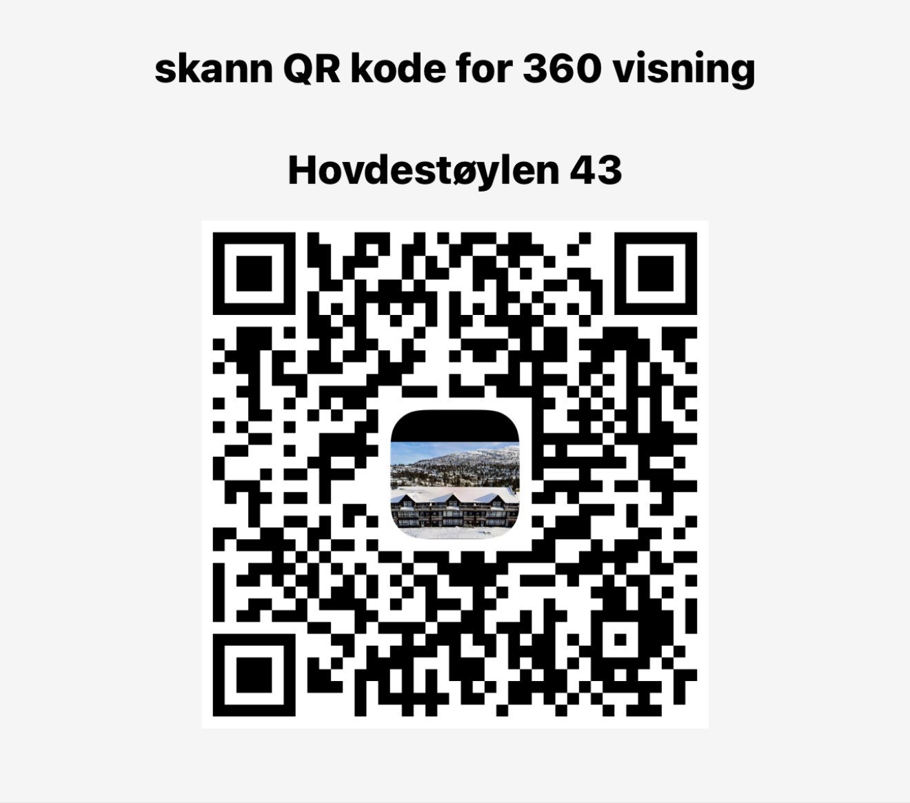 Skan QR koden for 360 visning av leiligheten Galleribilde