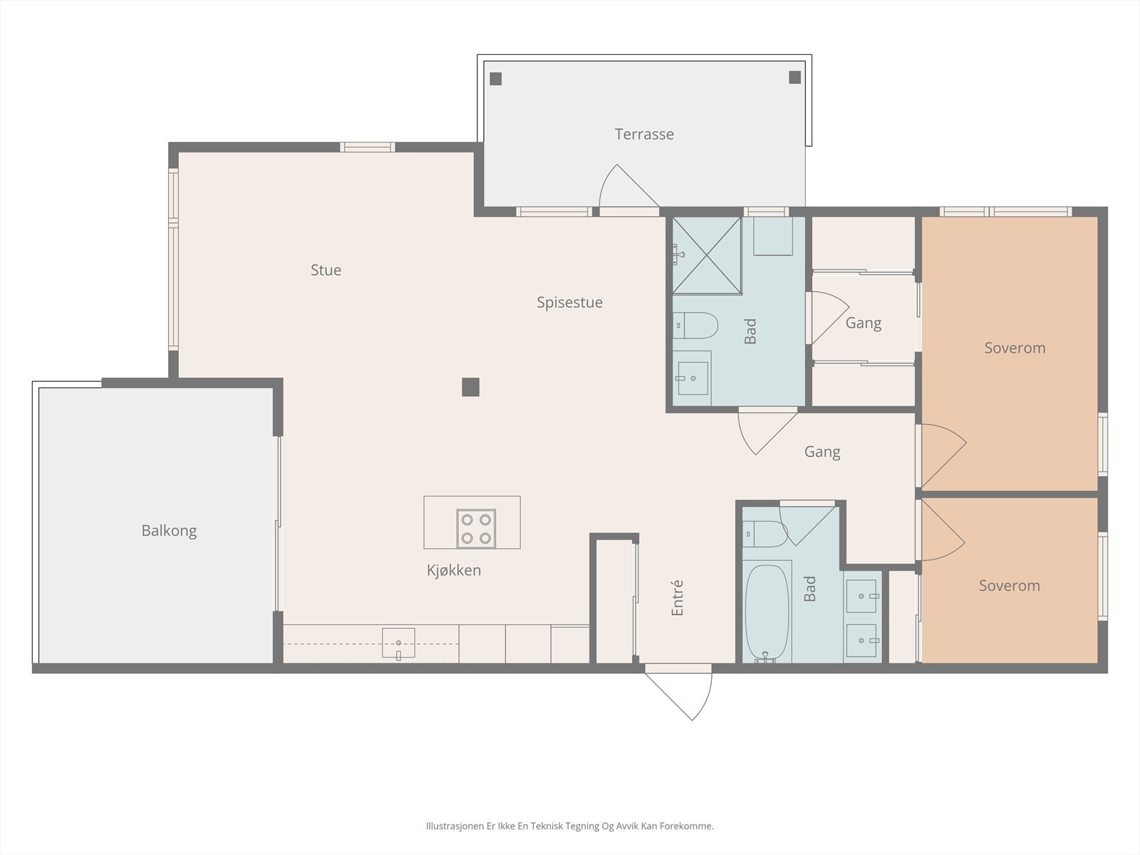Plantegning, leilighet. Galleribilde