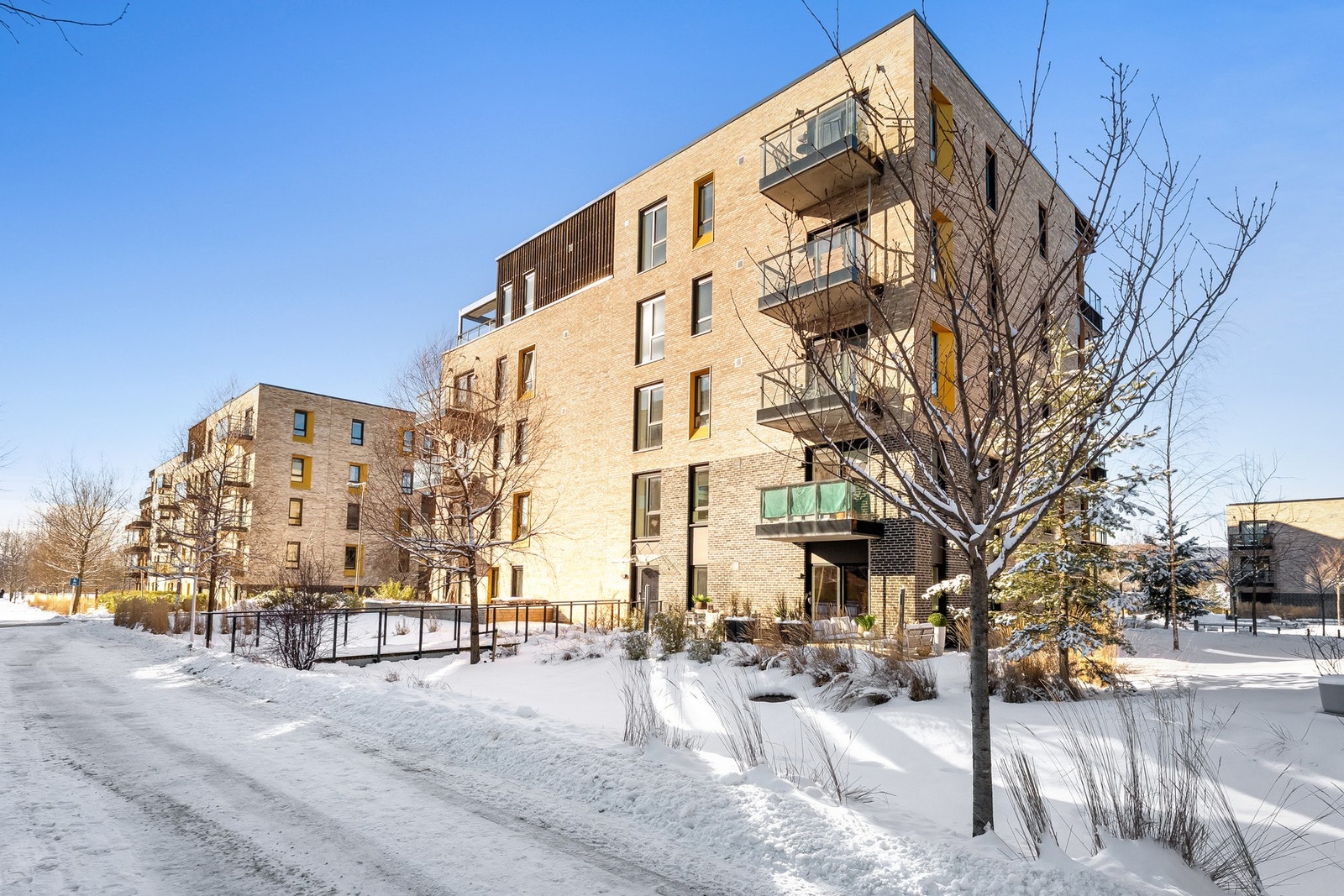 Vakre fellesområder som er rikt beplantet omkranser bygningene. Galleribilde