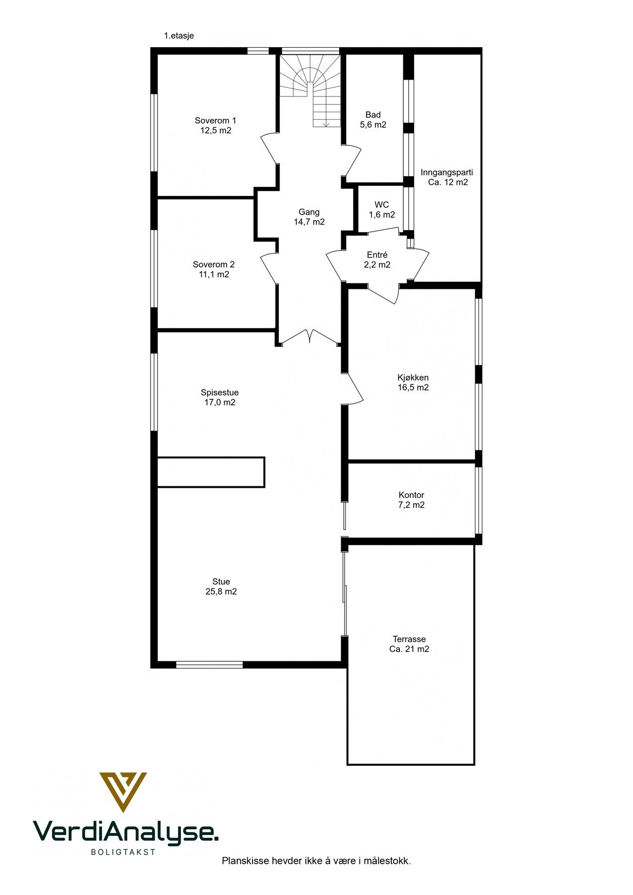 Planskisse 1. etasje. Galleribilde