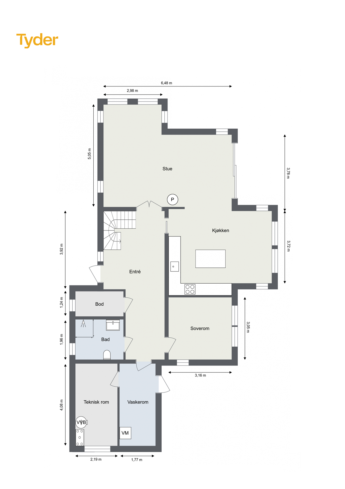 Plantegning 1. etg Galleribilde