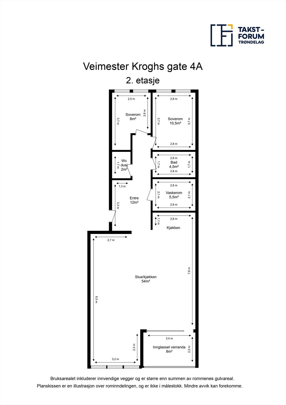 Leiligheten har en arealeffektiv planløsning med to soverom og separat vaskerom. Galleribilde