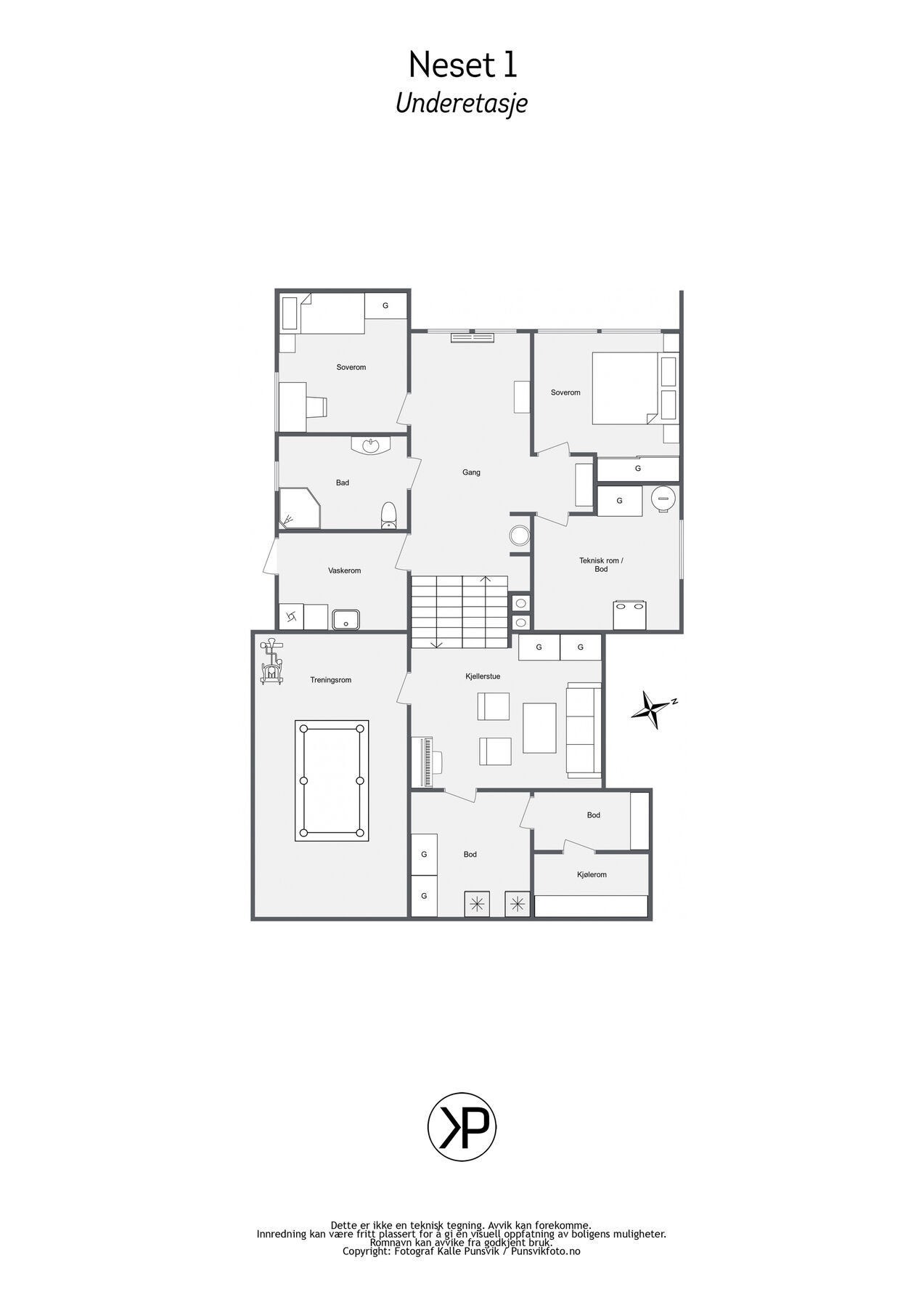 Plantegning underetasje Galleribilde