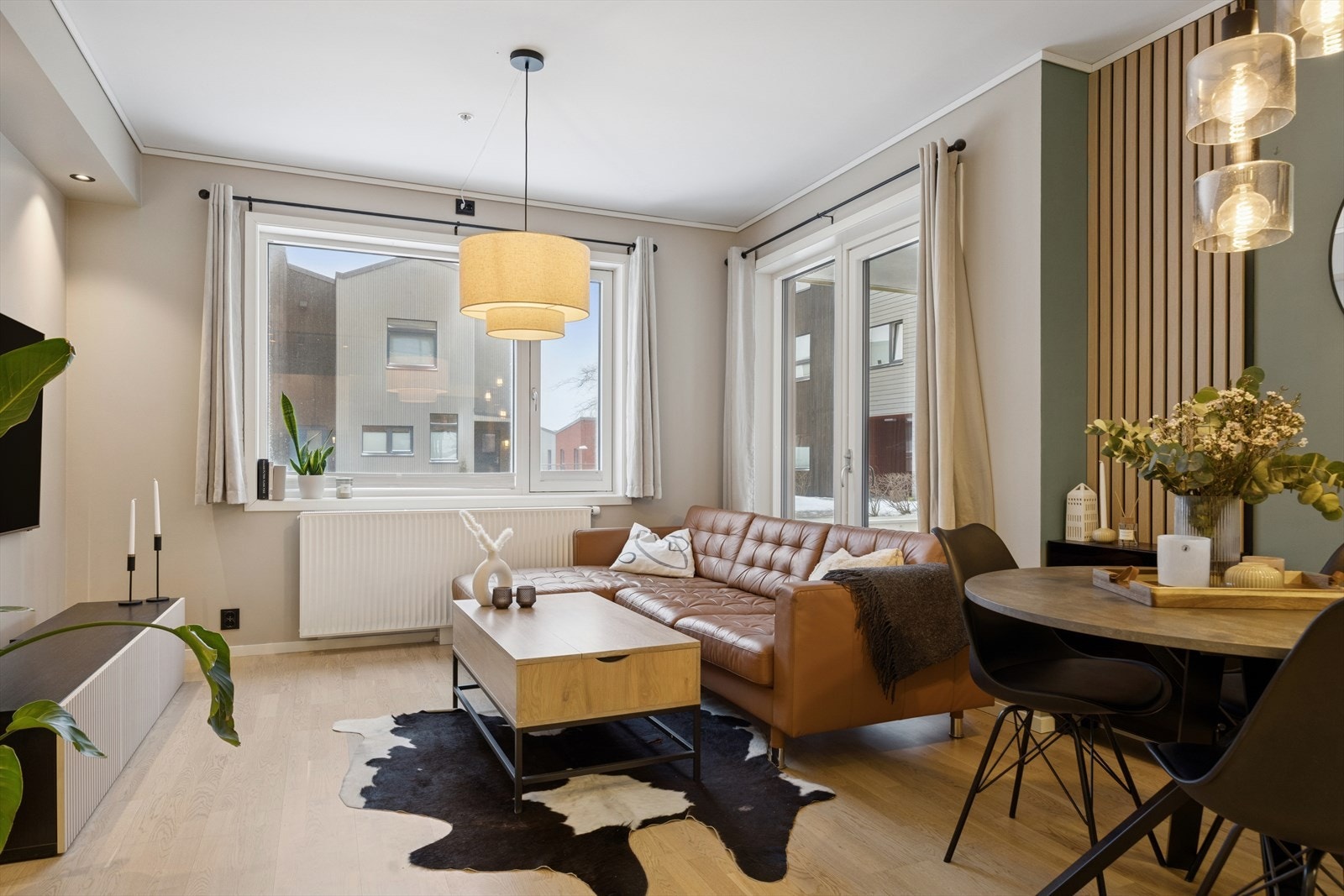 Oppvarming via fjernvarme sikrer en jevn og behagelig innetemperatur. Galleribilde