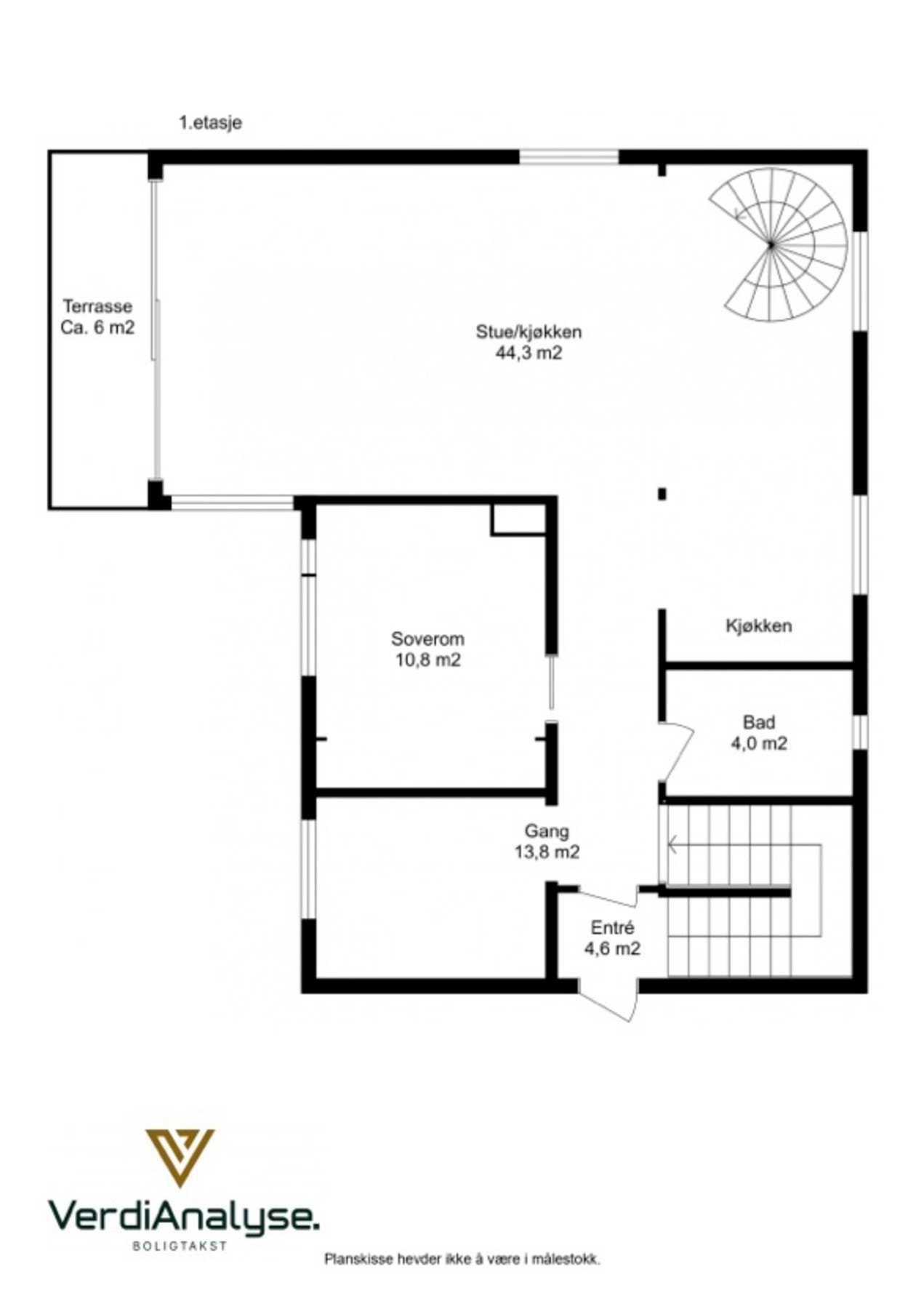 Planskisse 1. etasje. Galleribilde