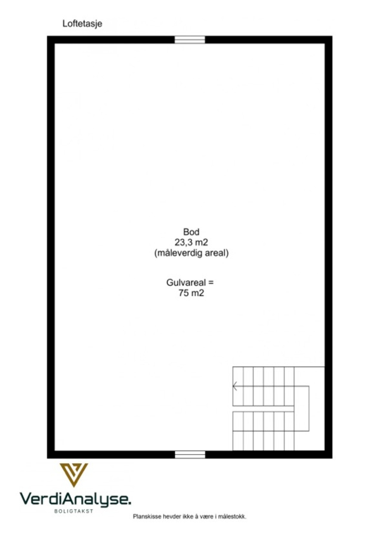 Planskisse loftsetasje. Galleribilde