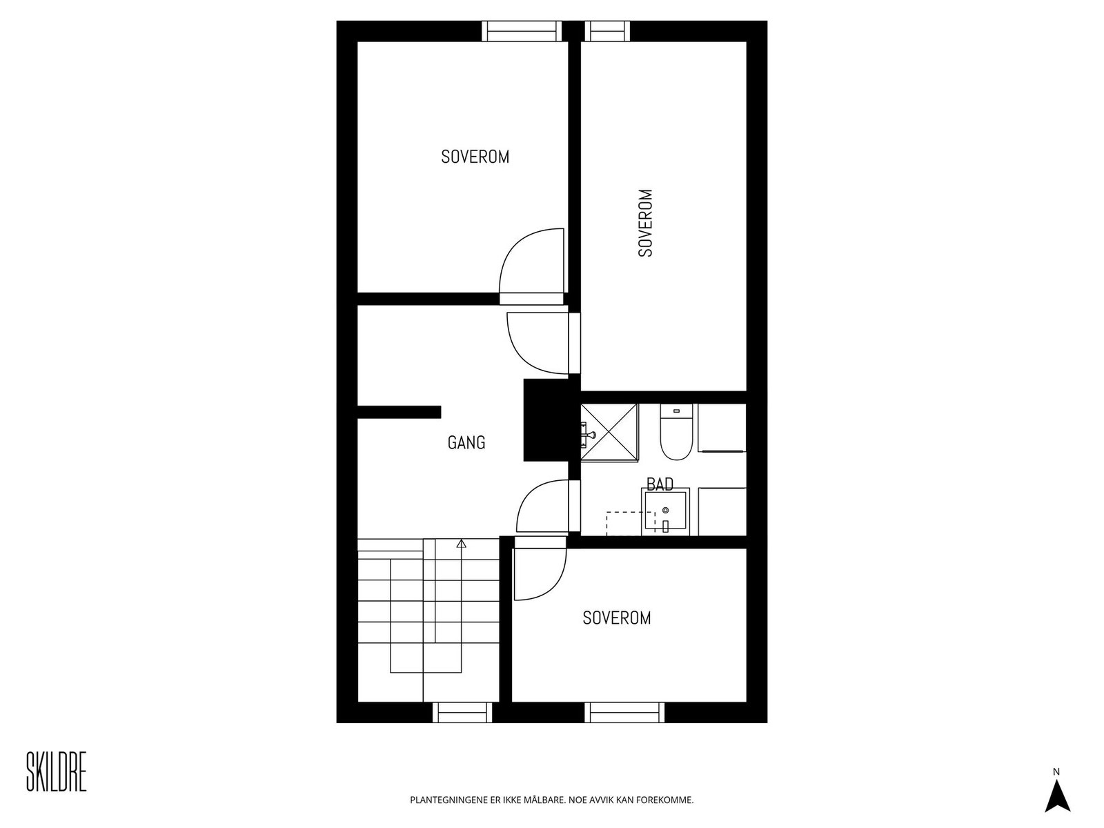 Plantegning for loftsetasjen. Galleribilde