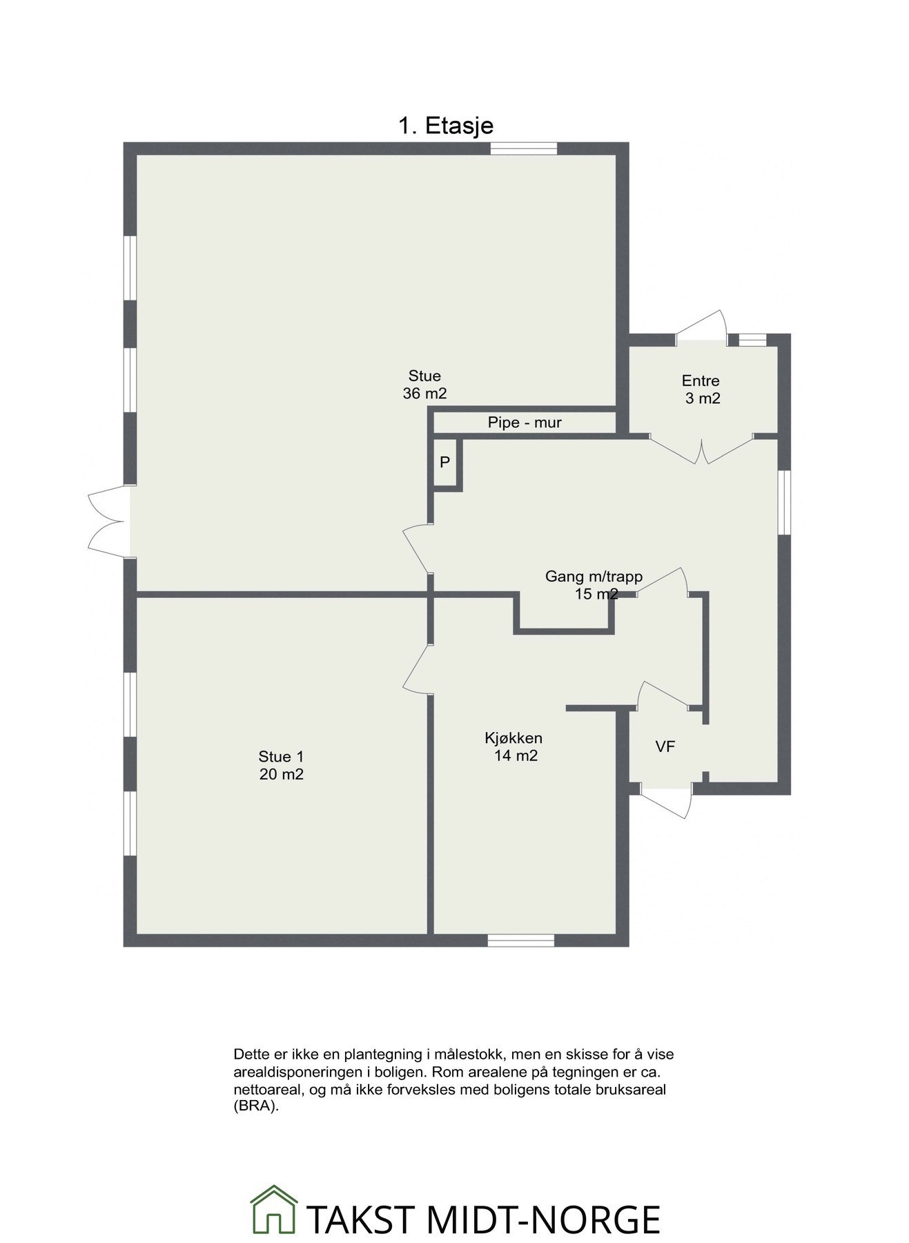 Plantegning 1. etasje. Galleribilde