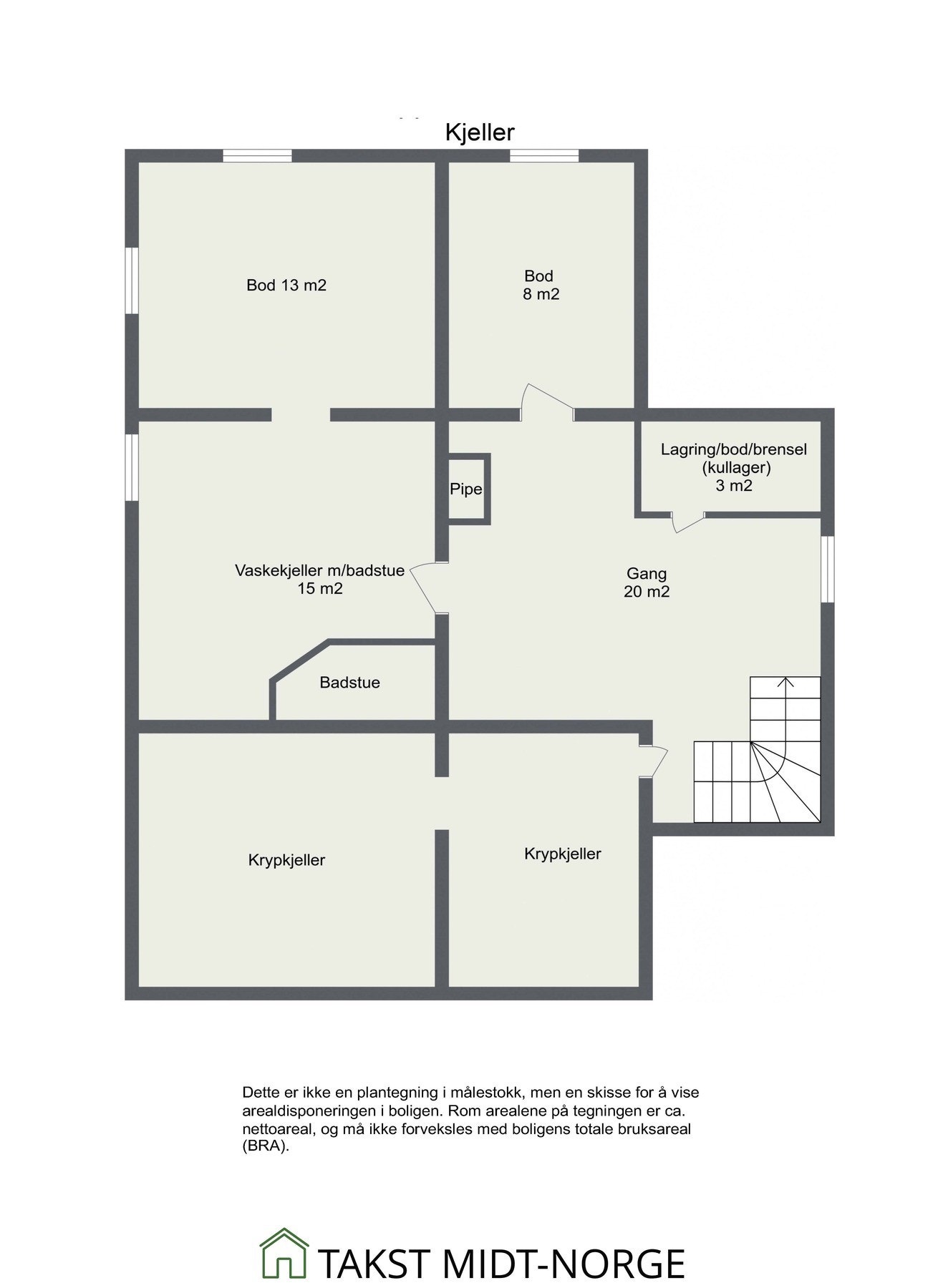 Plantegning kjeller. Galleribilde