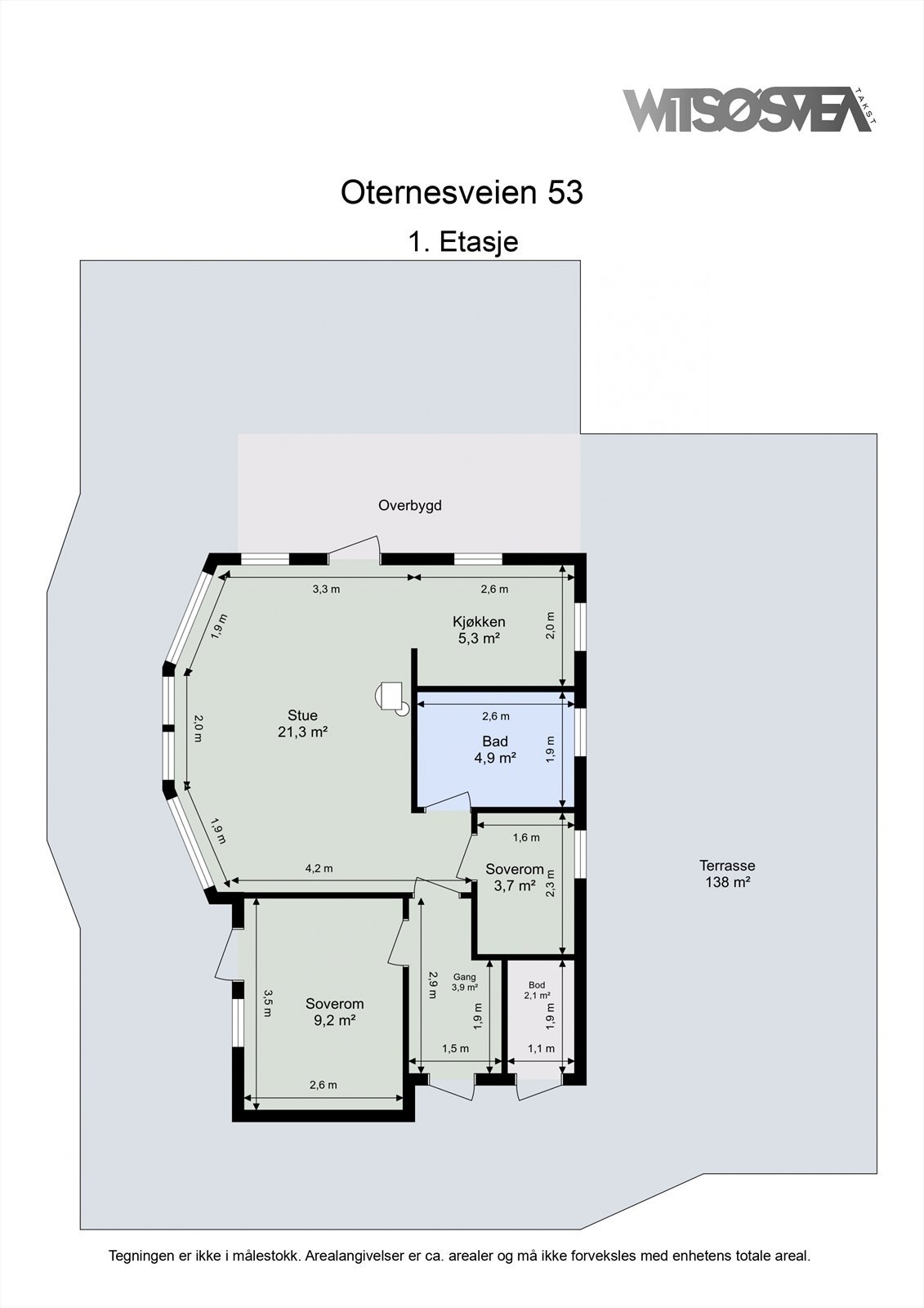 Plantegning 1. Etg - Oternesveien 53. Galleribilde