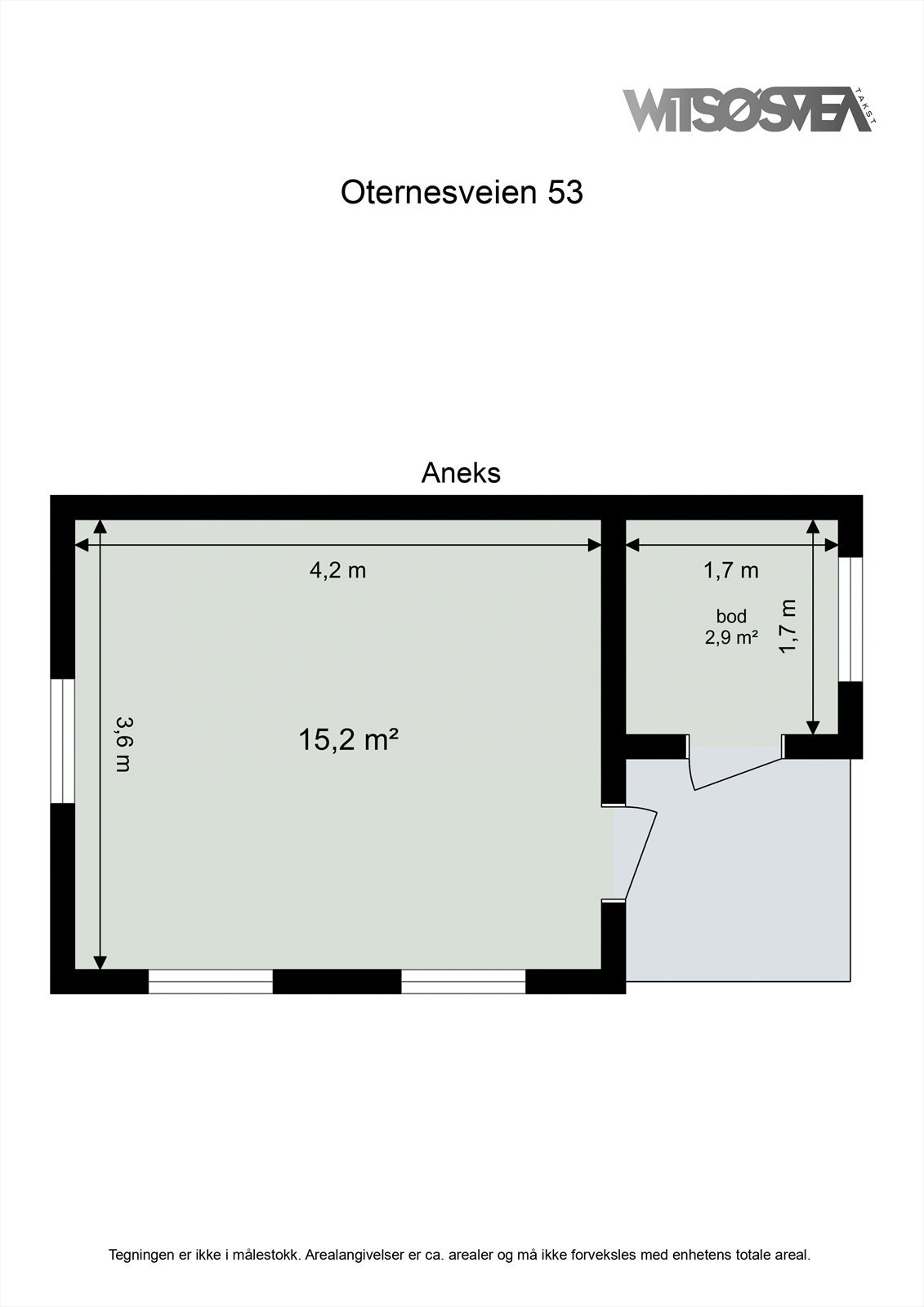 Plantegning Anneks og Bod - Oternesveien 53. Galleribilde