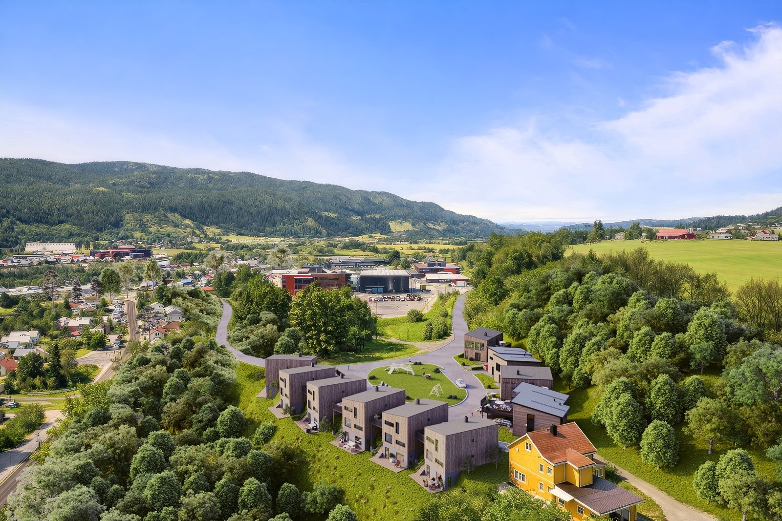 Området egner seg godt for oppføring av familieboliger, da det er gangavstand til barneskole, ungdomsskole, videregående skole, barnehager og idrettsanlegg fra tomta. Galleribilde