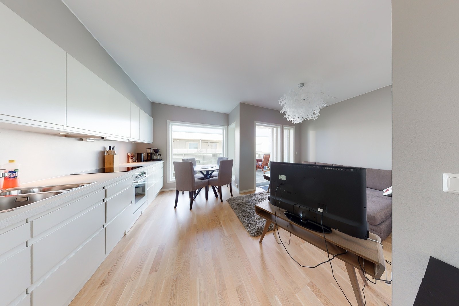 Åpen stue- og kjøkkenløsning. Galleribilde