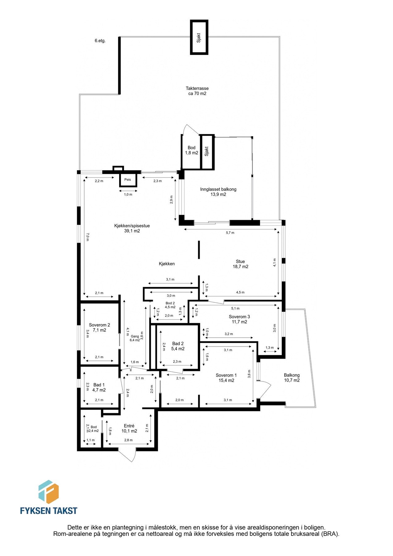 Målsatt Planskisse. Galleribilde