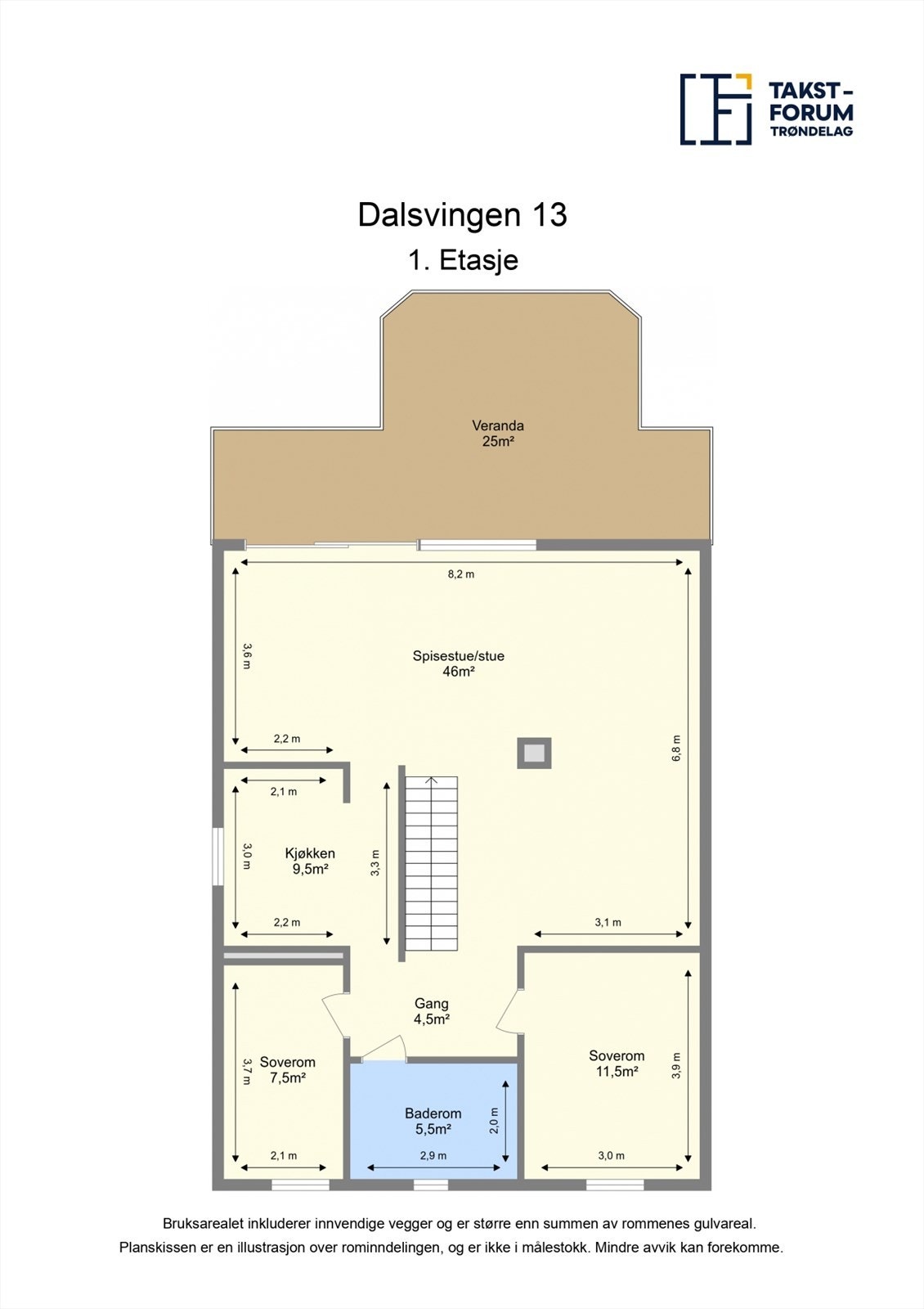 Planskisse 1. etasje. Galleribilde