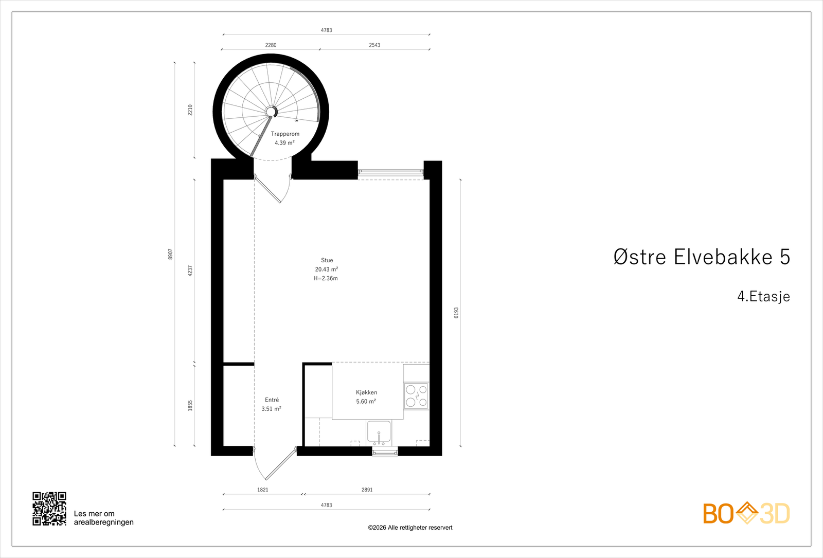 Plantegning hovedetasje. Galleribilde