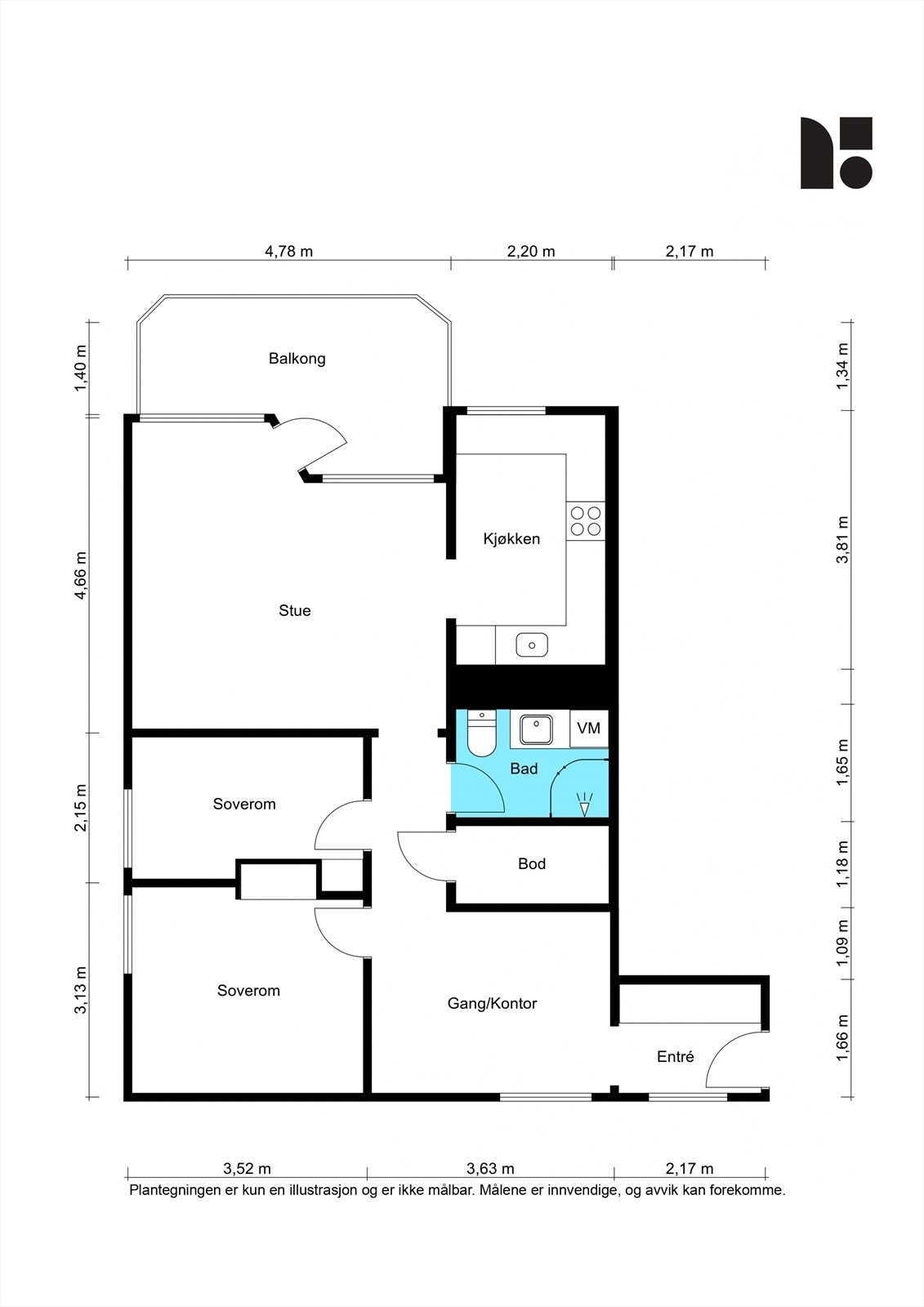 La oss se nærmere på boligens planskisse før du blar videre, slik at du får orientert deg litt. Galleribilde