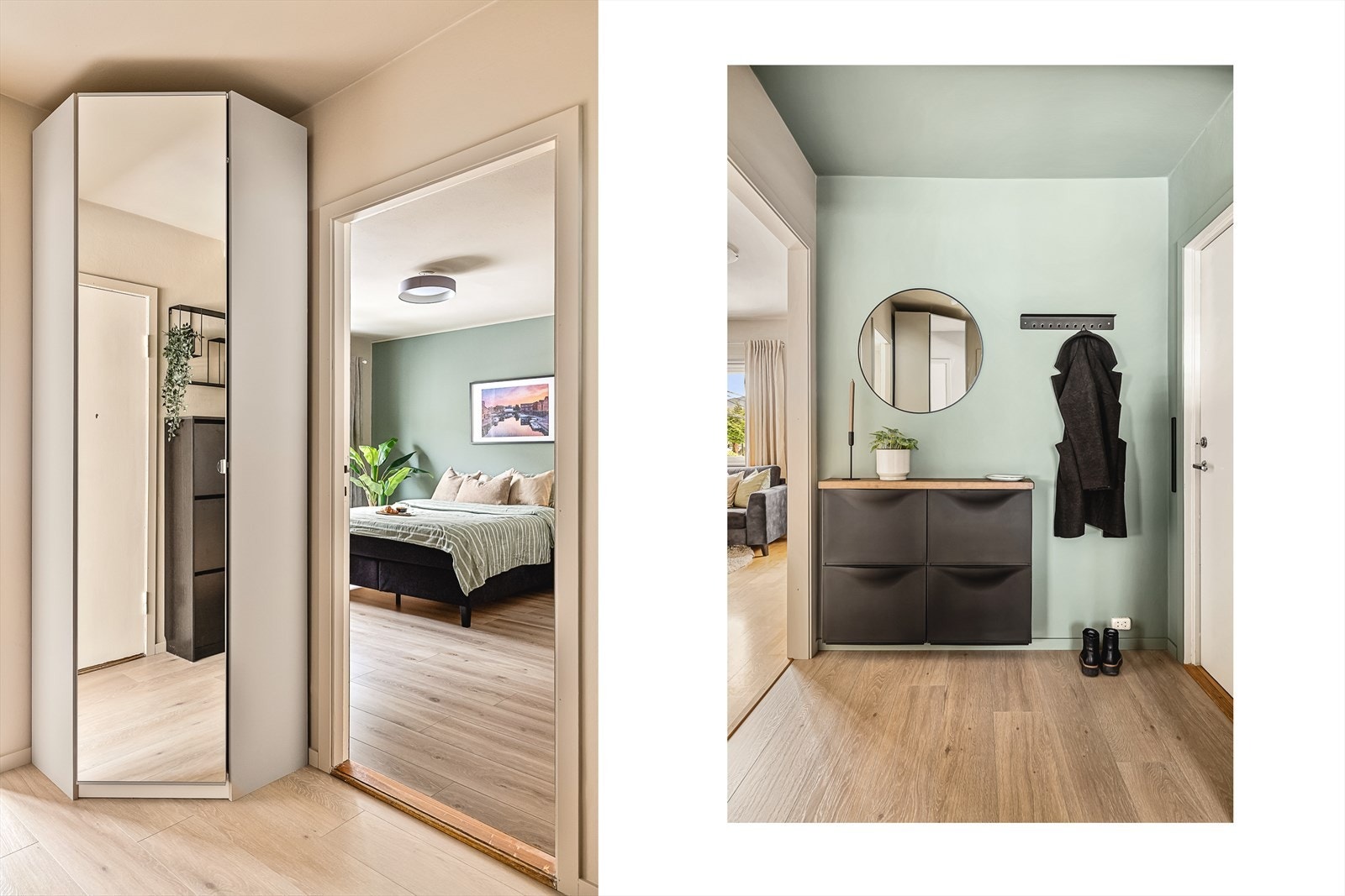 Entreen måler 5,8 kvm, er innbydende og gir et supert førsteinntrykk. Det er god plass til å oppbevare sko- og yttertøy. Galleribilde