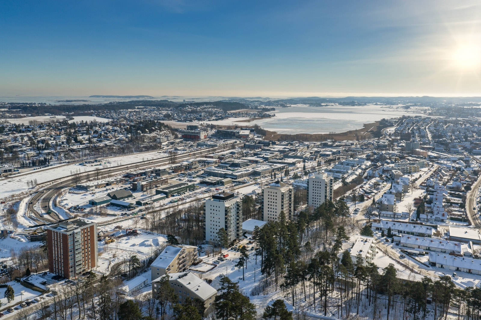 Dronebilde område Galleribilde