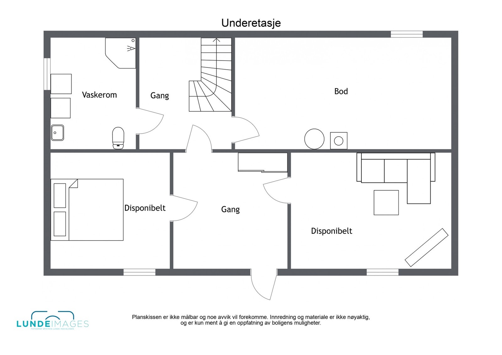 Planskisse underetasje/kjeller - Ikke målbar Galleribilde